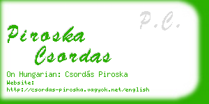 piroska csordas business card